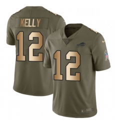 Youth Nike Buffalo Bills 12 Jim Kelly Limited OliveCamo 2017 Salute to Service NFL Jersey