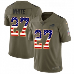 Youth Nike Buffalo Bills 27 TreDavious White Limited OliveUSA Flag 2017 Salute to Service NFL Jersey