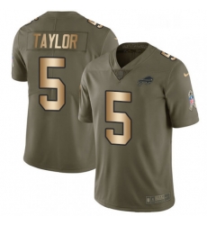 Youth Nike Buffalo Bills 5 Tyrod Taylor Limited OliveGold 2017 Salute to Service NFL Jersey