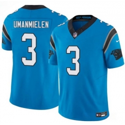 Men Carolina Panthers 3 Princely Umanmielen Blue 2025 F U S E  Vapor Limited Stitched Football Jersey
