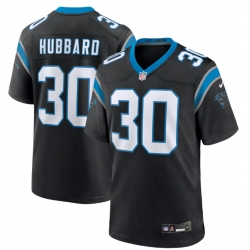 Men Carolina Panthers #30 Chuba Hubbard Black F U S E Stitched NFL Jersey