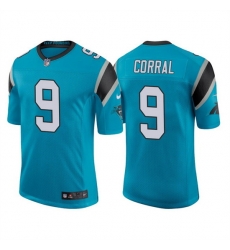 Men Carolina Panthers 9 Matt Corral 2022 Blue Stitched Jersey