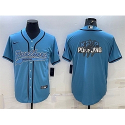 Men Carolina Panthers Blue Team Big Logo With Patch Cool Base Stitched Baseball Jersey