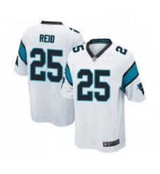 Mens Carolina Panthers 25 Eric Reid Game White Football Jersey