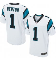 Mens Nike Carolina Panthers 1 Cam Newton Elite White NFL Jersey