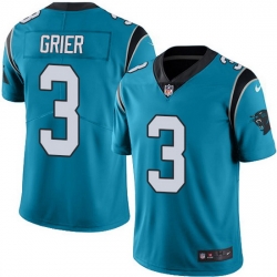 Nike Panthers 3 Will Grier Blue Men Stitched NFL Limited Rush Jersey