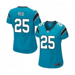 Womens Carolina Panthers 25 Eric Reid Game Blue Alternate Football Jersey