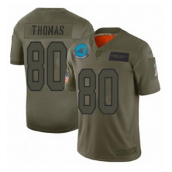 Womens Carolina Panthers 80 Ian Thomas Limited Camo 2019 Salute to Service Football Jersey