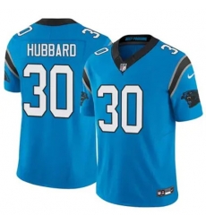 Youth Carolina Panthers #30 Chuba Hubbard Blue F U S E Stitched NFL Jersey