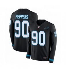 Youth Nike Carolina Panthers 90 Julius Peppers Limited Black Therma Long Sleeve NFL Jersey