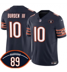Men Chicago Bears  10 Luther Burden III Navy 2026 With Mike Ditka 89 Patch F U S E  Vapor Untouchable Limited Stitched Football Jersey