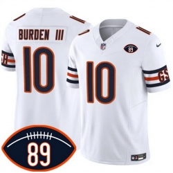 Men Chicago Bears  10 Luther Burden III White 2026 F U S E  With Mike Ditka 89 Patch Vapor Untouchable Limited Stitched Football Jersey