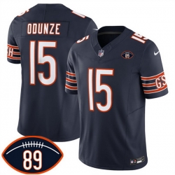 Men Chicago Bears  15 Rome Odunze Navy 2026 With Mike Ditka 89 Patch F U S E  Vapor Untouchable Limited Stitched Football Jersey