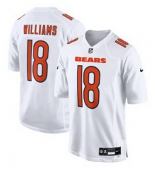 Men Chicago Bears 18 Caleb Williams Tundra White Fashion Jersey
