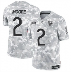 Men Chicago Bears 2 DJ Moore 2024 F U S E Arctic Camo Salute To Service Limited Stitched Football Jersey