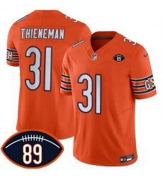 Men Chicago Bears  31 Dillon Thieneman Orange 2026 F U S E  With Mike Ditka 89 Patch Vapor Untouchable Limited Stitched Football Jersey