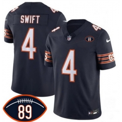 Men Chicago Bears  4 D Andre Swift Navy 2026 With Mike Ditka 89 Patch F U S E  Vapor Untouchable Limited Stitched Football Jersey