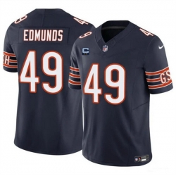 Men Chicago Bears 49 Tremaine Edmunds Navy 2024 F U S E  With 2 Star C Patch Vapor Untouchable Limited Stitched Football Jersey