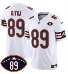 Men Chicago Bears  89 Mike Ditka White 2026 With Mike Ditka 89 Patch F U S E  Vapor Untouchable Limited Stitched Football Jersey