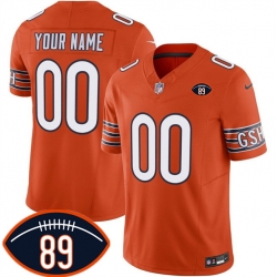 Men Chicago Bears Active Player Custom Orange 2026 With Mike Ditka 89 Patch F U S E  With VMH Patch Vapor Untouchable Limited Stitched Football Jersey