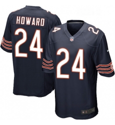 Mens Nike Chicago Bears 24 Jordan Howard Game Navy Blue Team Color NFL Jersey