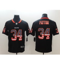 Nike Bears 34 Wlater Payton Black USA Flag Limited Jersey