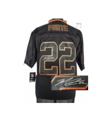 Nike Chicago Bears 22 Matt Forte Black Elite Light Out Signed NFL Jersey