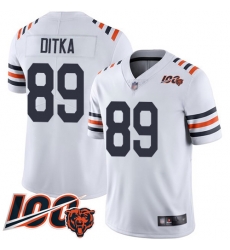 Women Chicago Bears 89 Mike Ditka White 100th Season Limited Football Jersey