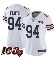 Women Chicago Bears 94 Leonard Floyd White 100th Season Limited Football Jersey