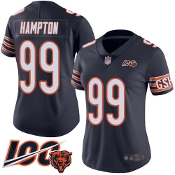 Women Chicago Bears 99 Dan Hampton Navy Blue Team Color 100th Season Limited Football Jersey