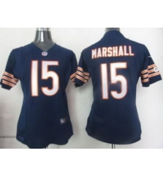 Women Nike Chicago Bears 15 Marshall Blue Nike NFL Game Jerseys