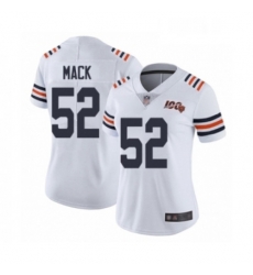 Womens Chicago Bears 52 Khalil Mack White 100th Season Limited Football Jersey