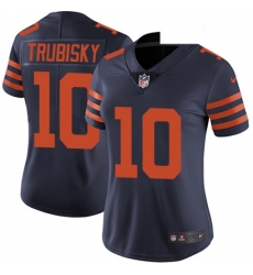 Womens Nike Chicago Bears 10 Mitchell Trubisky Elite Navy Blue Alternate NFL Jersey