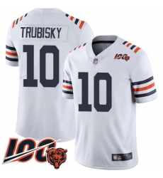 Youth Chicago Bears 10 Mitchell Trubisky White 100th Season Limited Football Jersey