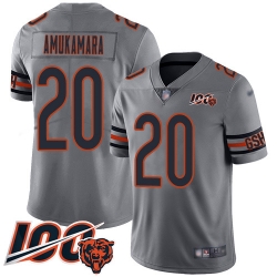 Youth Chicago Bears 20 Prince Amukamara Limited Silver Inverted Legend 100th Season Football Jersey