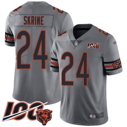 Youth Chicago Bears 24 Buster Skrine Limited Silver Inverted Legend 100th Season Football Jersey