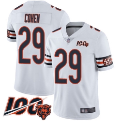 Youth Chicago Bears 29 Tarik Cohen White Vapor Untouchable Limited Player 100th Season Football Jersey