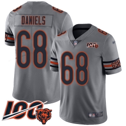 Youth Chicago Bears 68 James Daniels Limited Silver Inverted Legend 100th Season Football Jersey