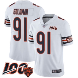 Youth Chicago Bears 91 Eddie Goldman White Vapor Untouchable Limited Player 100th Season Football Jersey