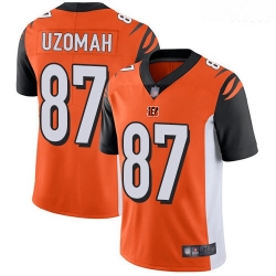 Bengals 87 C J  Uzomah Orange Alternate Men Stitched Football Vapor Untouchable Limited Jersey