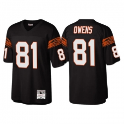 Men Cincinnati Bengals 81 Terrell Owens Black Throwback Legacy Stitched Jerse