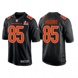 Men Cincinnati Bengals 85 Tee Higgins 2022 Black Super Bowl LVI Game Stitched Jersey