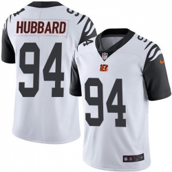 Men Cincinnati Bengals 94 Sam Hubbard White Color Rush Stitched Jersey