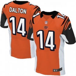 Mens Nike Cincinnati Bengals 14 Andy Dalton Elite Orange Alternate NFL Jersey