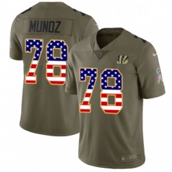 Mens Nike Cincinnati Bengals 78 Anthony Munoz Limited OliveUSA Flag 2017 Salute to Service NFL Jersey