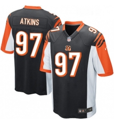 Mens Nike Cincinnati Bengals 97 Geno Atkins Game Black Team Color NFL Jersey