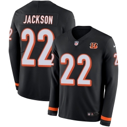 Nike Bengals #22 William Jackson Black Team Color Men Stitched NFL Limited Therma Long Sleeve Jersey