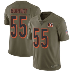 Nike Bengals #55 Vontaze Burfict Olive Mens Stitched NFL Limited 2017 Salute To Service Jersey