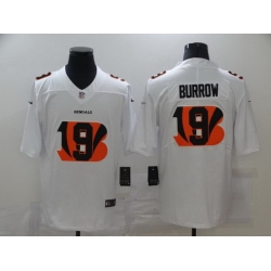 Nike Bengals 9 Joe Burrow White Shadow Logo Limited Jersey