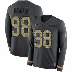 Nike Bengals 98 D J  Reader Anthracite Salute to Service Men Stitched NFL Limited Therma Long Sleeve Jersey